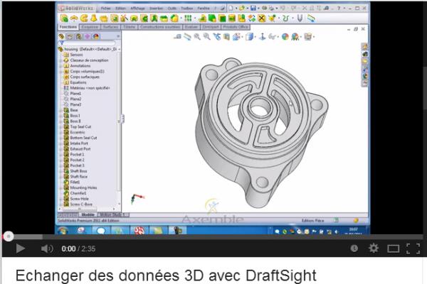 Echanger des données 3D avec DraftSight